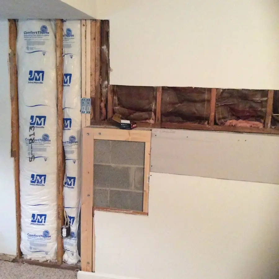 Wall insulation replacement during Basement Flood Cleanup in Braselton